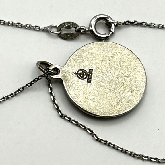 Sterling Silver St Christopher Medal Necklace 16” 925 Italy Chain Religious - Picture 2 of 9